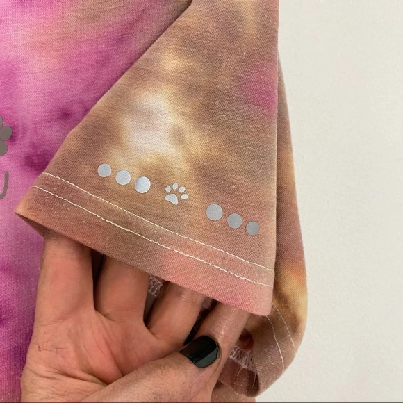 Handmade Fur Mama Tie Dye Tee Womens Small Medium Dog Mom Tshirt Reflective - Picture 6 of 15